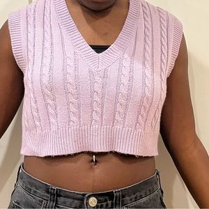 Lavender size small cropped sweater vest